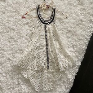 Free People crochet halter top with low back